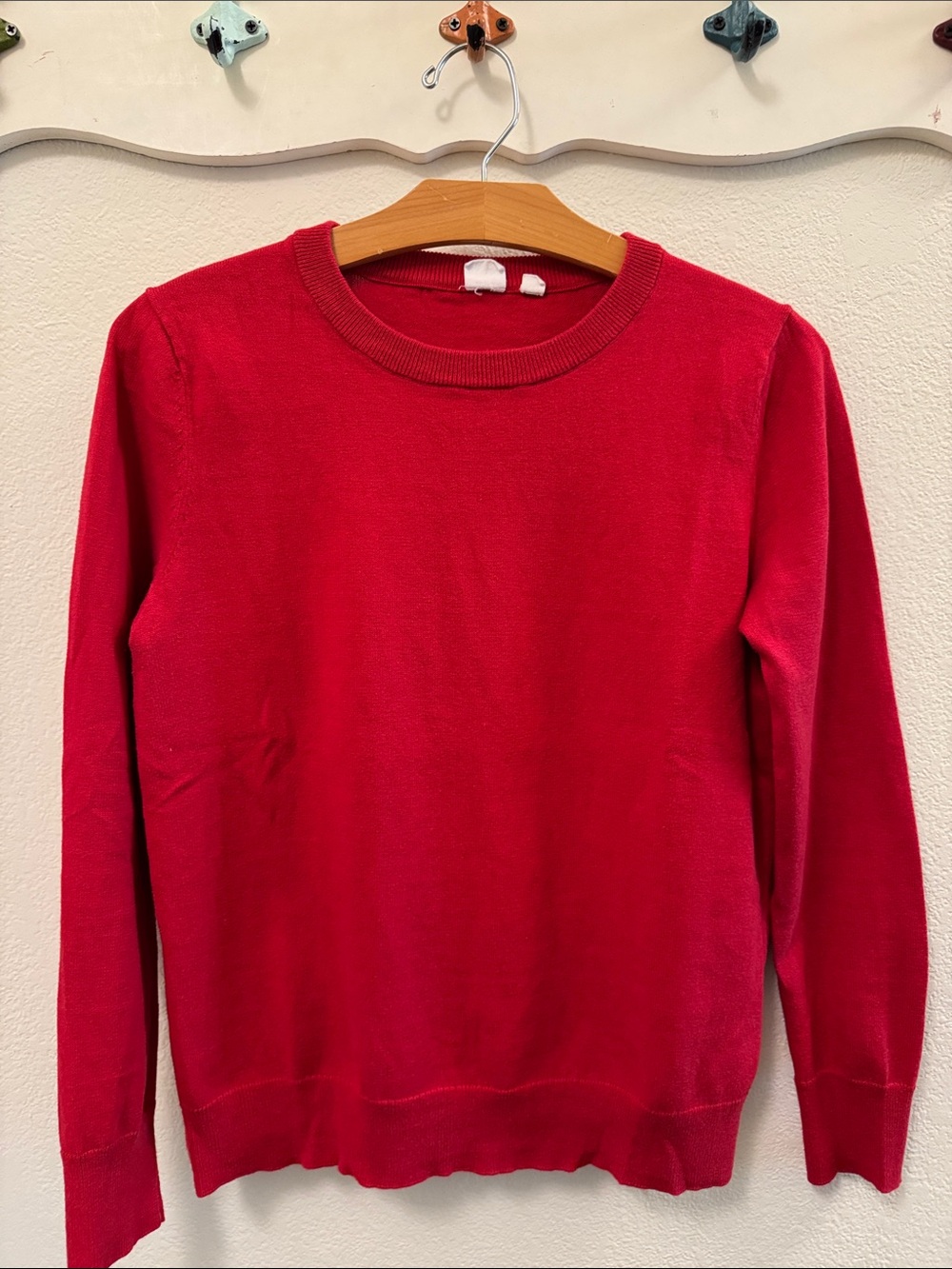 GAP Red Long Sleeve Crewneck Sweater